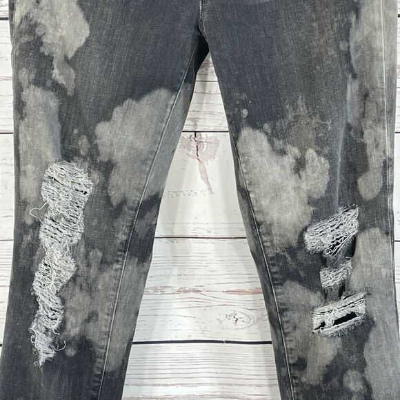 J Brand SZ 28 Jeans Skinny Distressed Mid-Rise 5-Pocket Gray Acid-Wash Stretch - Picture 3 of 10